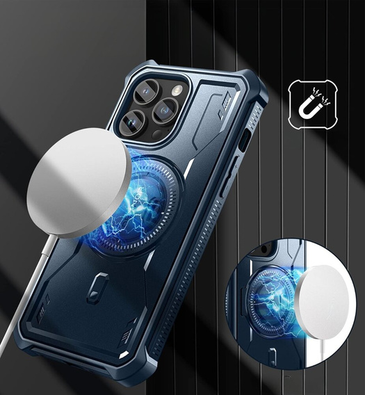 Броньований чохол для iPhone 14 Pro Max, Dexnor Full Body for MagSafe, темно-синій