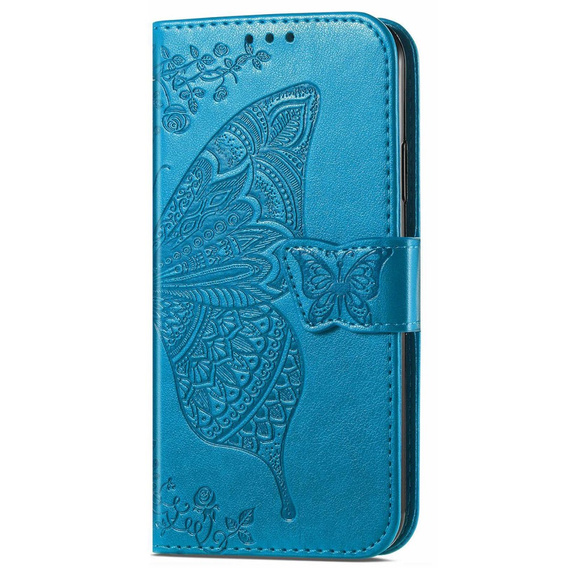 Откидной чехол для Motorola Moto G32, Butterfly, синий