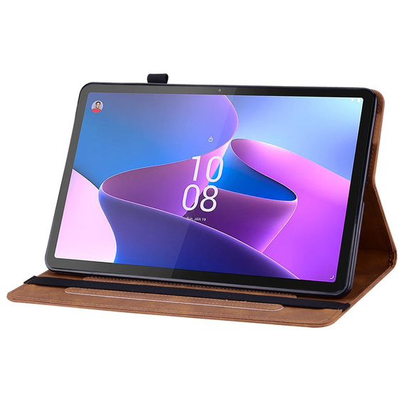 Чехол до Lenovo Tab P11 Gen 2, Wallet Pen Slot, коричневый