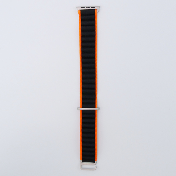 Нейлоновый ремешок для Apple Watch 1/2/3/4/5/6/7/8/SE/ULTRA 42/44/45/49 мм, оранжевая  / чёрный