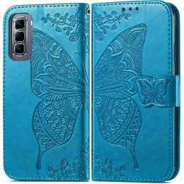 Откидной чехол для Infinix Hot 50 Pro 4G, Butterfly, синий