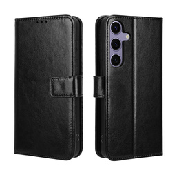 Откидной чехол для Samsung Galaxy S25 FE, Crazy Horse Wallet, чёрный
