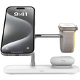 Индуктивное зарядное устройство Qi2 3in1 15 Вт для iPhone / Apple Watch / Airpods / Galaxy / Galaxy Watch / Galaxy Buds, белый