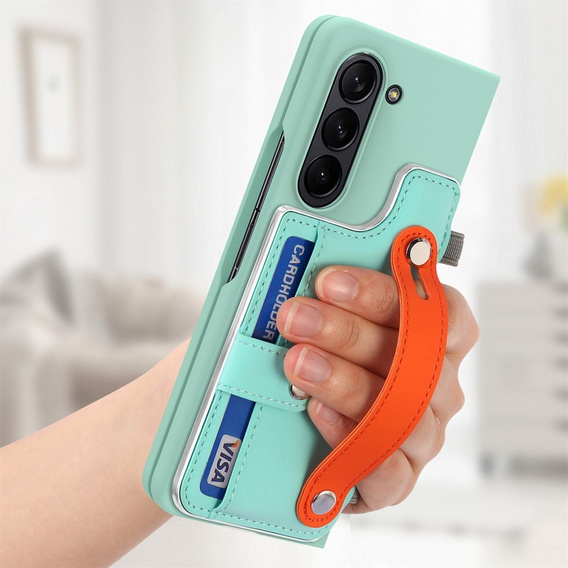 Чохол для Samsung Galaxy Z Fold 5 5G, з підставкою, склом та стилусом, шкіряний, чорний