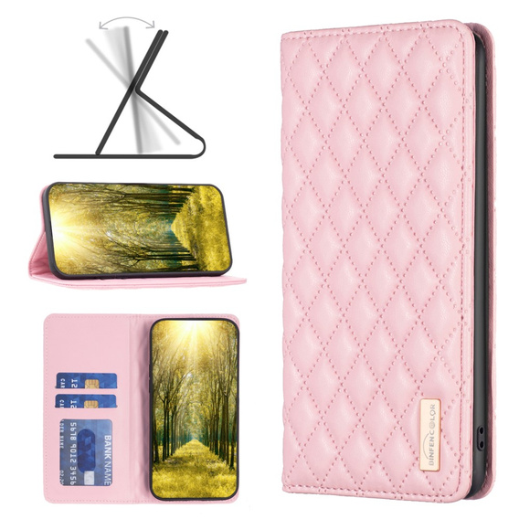 Откидной чехол для Xiaomi Redmi Note 13 5G, Wallet, BINFEN COLOR, розовый