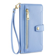 Откидной чехол для iPhone 14 Pro, Wallet Zipper Pocket, синий