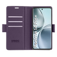 Чохол для Realme 14 Pro+ 5G, ERBORD Glossy Litchi, гаманець з клапаном, фіолетовий