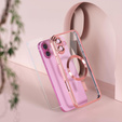 Чехол для iPhone 16, Electro MagSafe, розовый + стекло для экрана