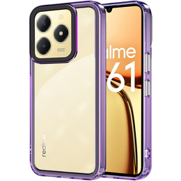 Чoхол до Realme C61, Fusion Hybrid, прозорий / фіолетовий