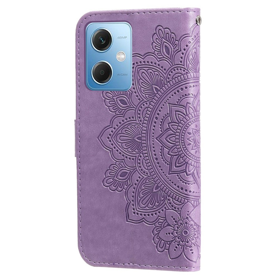 Чохол-книжка для Xiaomi Redmi Note 12 5G / POCO X5 5G, Mandala Flower, фіолетовий