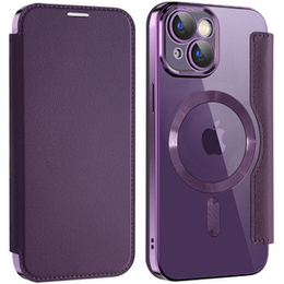 Откидной чехол для iPhone 15, RFID Wallet MagSafe CamShield, фиолетовый