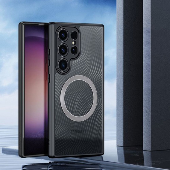 Чохол DuxDucis для Samsung Galaxy S24 Ultra, Aimo Case, для MagSafe, прозорий / чорний