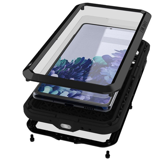 Чехол Love Mei до Samsung Galaxy S20 FE 4G/5G, armored with glass, чёрный