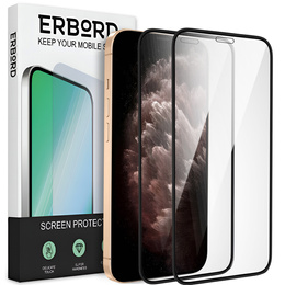 2x Загартоване скло для iPhone 12/12 Pro, ERBORD 3D для всього екрану