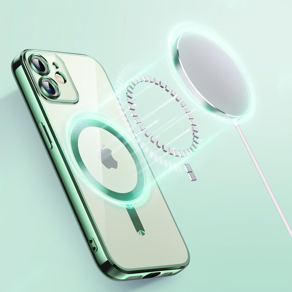 Чохол для iPhone 12, Electro MagSafe, зелений + Скло на екран