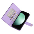 Откидной чехол для Samsung Galaxy S24 FE, Wallet Zipper Pocket, фиолетовый
