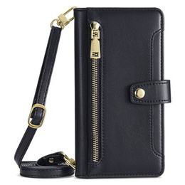 Откидной чехол для iPhone 15, Wallet Zipper Pocket, чёрный