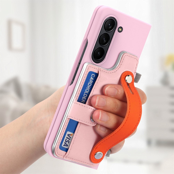 Чохол для Samsung Galaxy Z Fold 5 5G, з підставкою, склом та стилусом, шкіряний, чорний