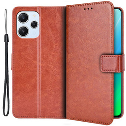 Футляр з клапаном для Xiaomi Redmi 12, Crazy Horse Wallet, коричневий