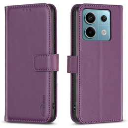 Откидной чехол для Xiaomi Redmi Note 13 Pro 4G / Xiaomi Redmi Note 14S / Xiaomi Poco M6 Pro 4G, BINFEN Wallet, тёмно-фиолетовый