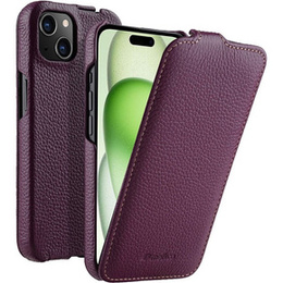Чохол MELKCO для iPhone 15, шкіряний, фліп, фіолетовий
