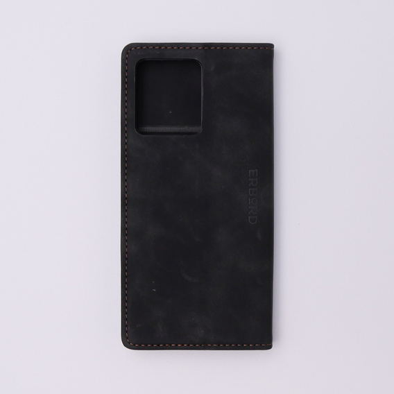 Чехол для Motorola Edge 40, ERBORD Vintage, бумажник с клапаном, чёрный