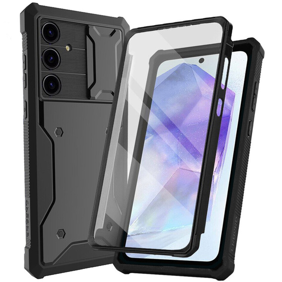 Чохол для Samsung Galaxy A55, ERBORD Rugged Case, чорний (Дві рамки)