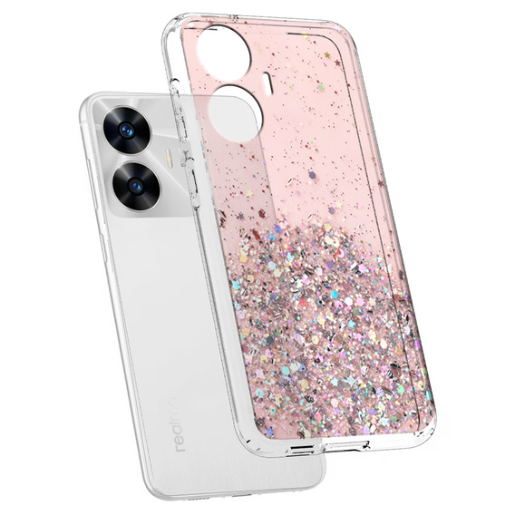 Чехол до Realme C55, Glittery, розовый