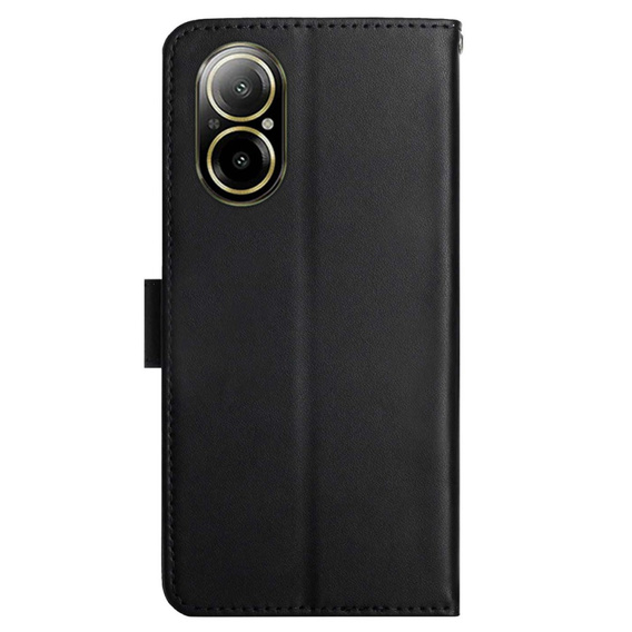 Откидной чехол для Realme C67, Split Leather Wallet, чёрный