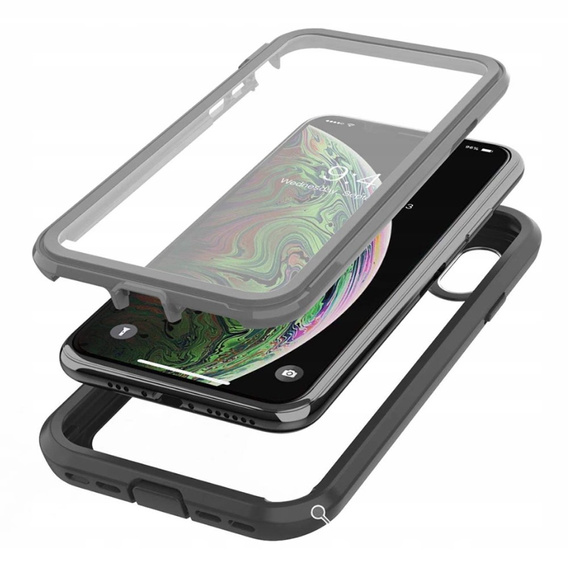 Чoхол Shockproof до iPhone X/XS, із захисним екраном, чорний