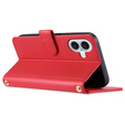 Чохол-сумка для iPhone 16, Rhombus Crossbody Leather, червоний