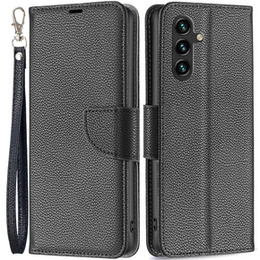 Чохол-книжка для Samsung Galaxy A15, Wallet Litchi Leather, чорний  + скло 9H