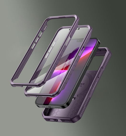 Броньований чохол для iPhone 15, Dexnor CamProtect MagSafe, зелений (Дві рамки)