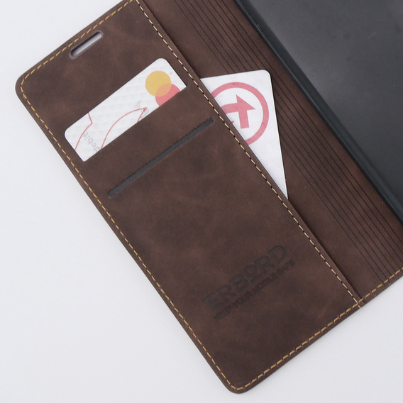 Чехол для Xiaomi 13 lite, ERBORD Vintage, бумажник с клапаном, кофе