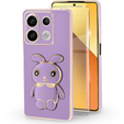 Чохол для Xiaomi Redmi Note 13 5G, Rabbit, фіолетовий + загартоване скло 9H