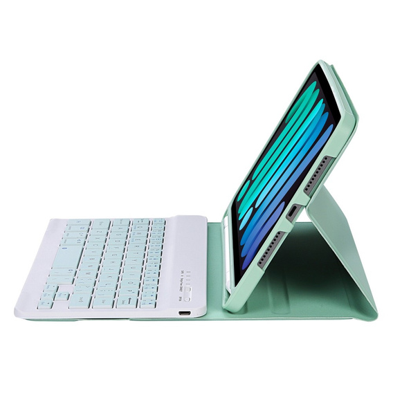 Чехол с bluetooth-клавиатурой для iPad mini 8.3" 2021 (6 gen.) / iPad mini 8.3" 2024 (7 gen.), зелёный