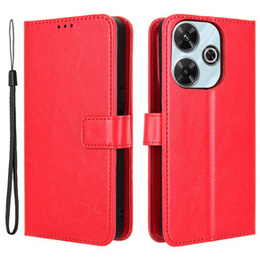 Откидной чехол для Xiaomi Redmi 13, Crazy Horse Wallet, красный