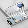 Чехол для Xiaomi Redmi Note 14 Pro+, Magnetic Dual Glass, серебряный
