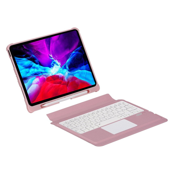 Чохол + клавіатура iPad Air 4 / 5 2020 / 2022 10.9, TouchPad, рожевий rose gold