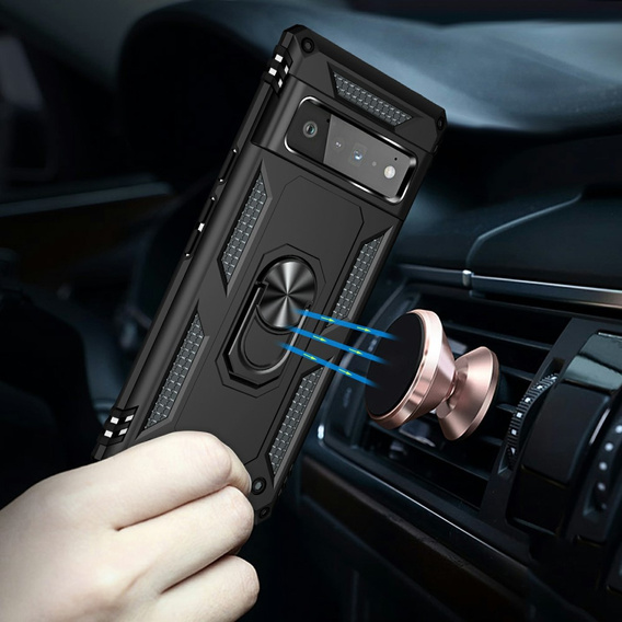 Бронированный Чехол до Google Pixel 6 Pro, Nox Case Ring, чёрный