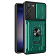Броньований чохол для Samsung Galaxy S23 Plus, Camera Slide Card Slot, зелений