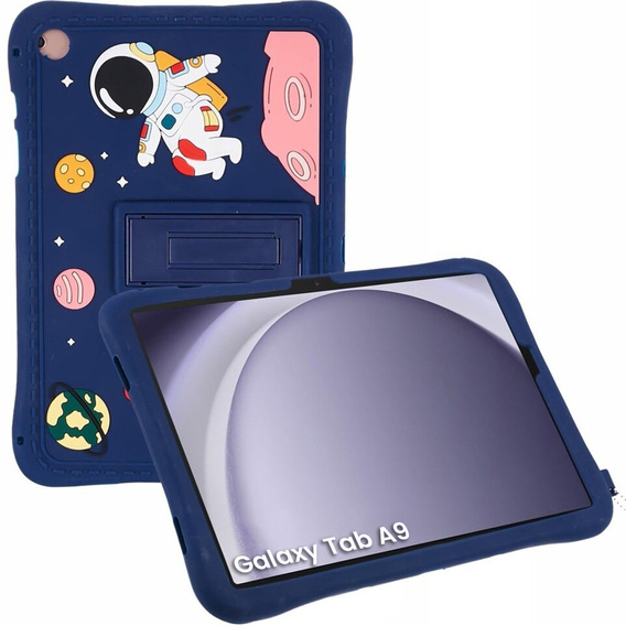 Детский силиконовый чехол для Samsung Galaxy Tab A9 T220 X110 / X117, Armoured, Astronaut, темно-синий