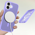 Матовый чехол для iPhone 17, для MagSafe, полупрозрачный фиолетовый