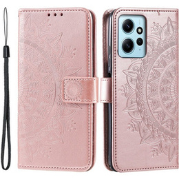 Откидной чехол для Xiaomi Redmi Note 12 4G, Mandala, розовый rose gold