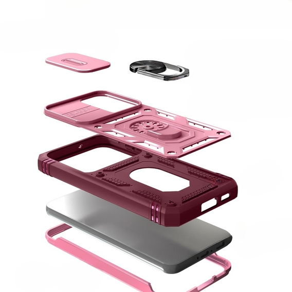 Чехол NOX Camera Slide Samsung Galaxy S23, CamShield Slide, розовый / красный