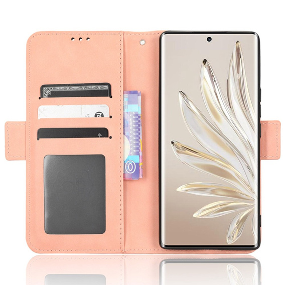 Откидной чехол для Honor 70 5G, Card Slot, розовый