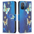 Откидной чехол для Xiaomi Redmi 12C, Wallet, butterfly, синий