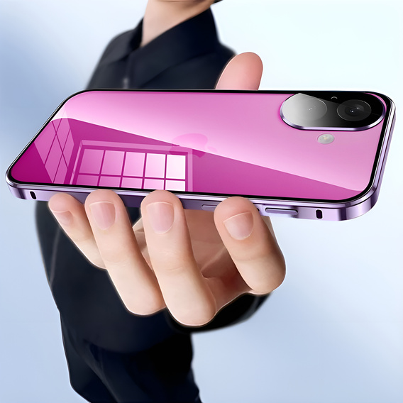 Чохол для iPhone 16, Magnetic Dual Glass, фіолетовий