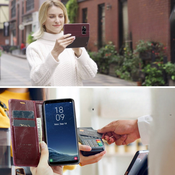 Флип-кейс CASEME для Samsung Galaxy S8, Waxy Textured, красный