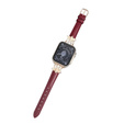 Кожаный ремешок для Apple Watch 1/2/3/4/5/6/7/8/SE/Ultra 42/44/45/49 мм,  бордовый